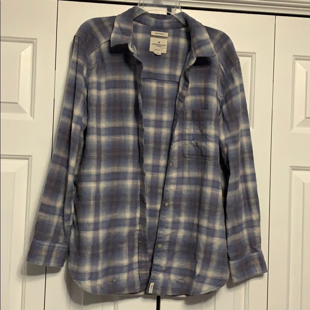 AE Flannel Shirt Oversized Fit Distressed